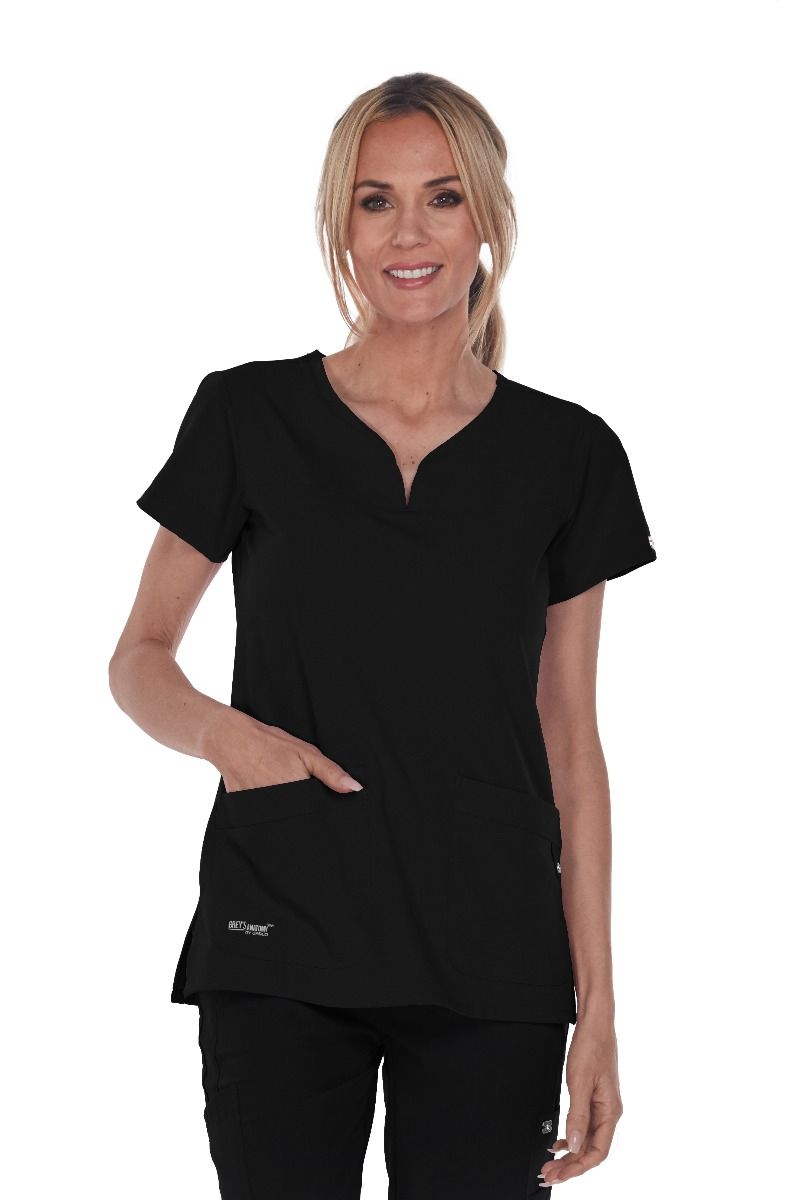 Grey's Anatomy Signature 2-Pocket Scrub Top   ⚡⚡⚡-25% OFF ✨| BLACK