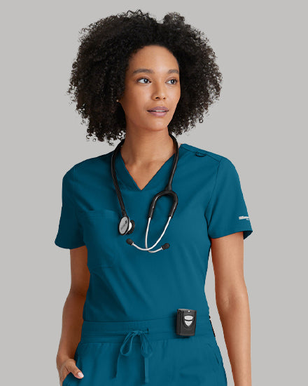 Grey's Anatomy Bree Tuck-in Scrub Top  | Bahama