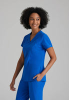 Barco One 4 Pocket V-Neck Perforated Panel Scrub Top | New Royal