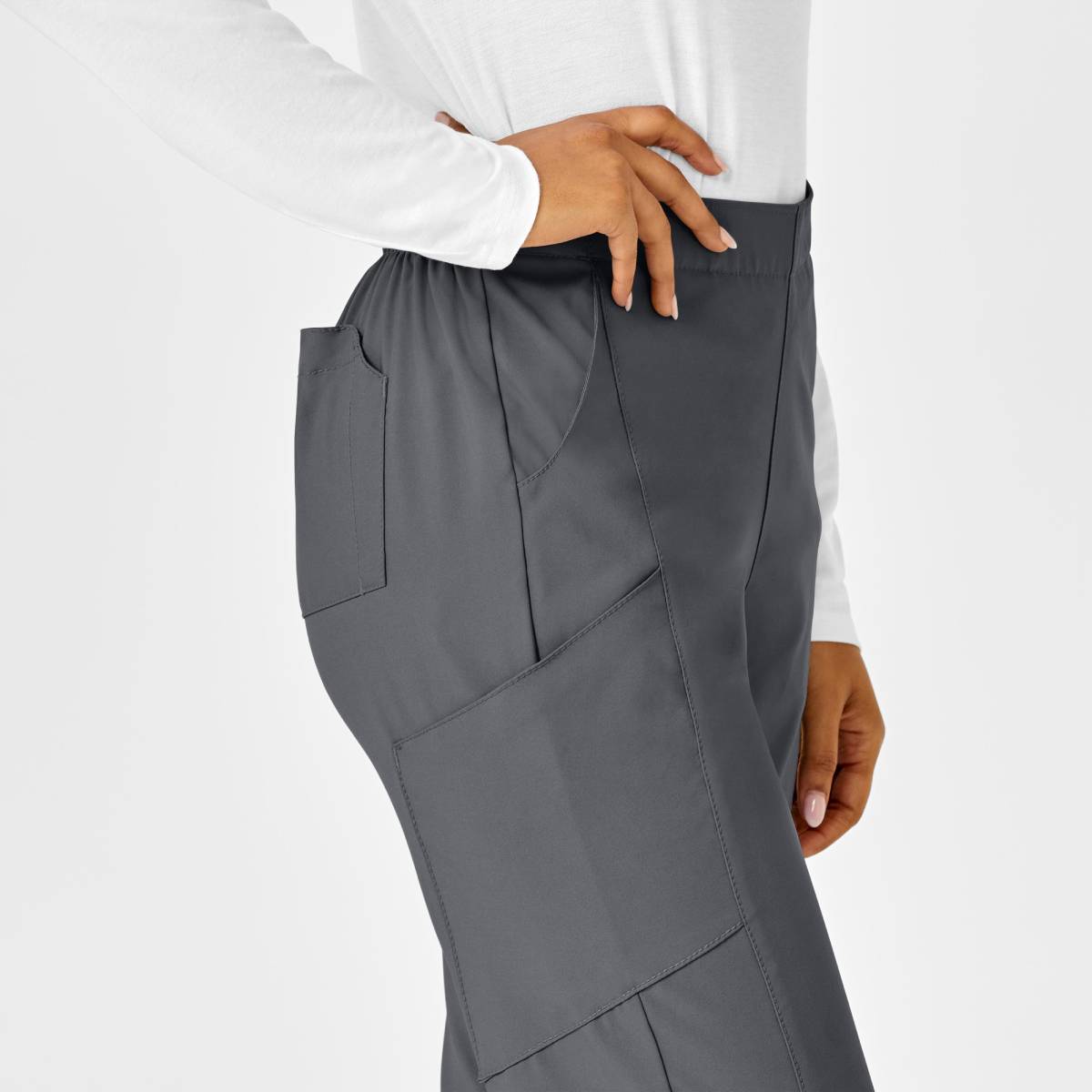 W123 WOMENS FLAT FRONT CARGO PANT | Pewter Grey