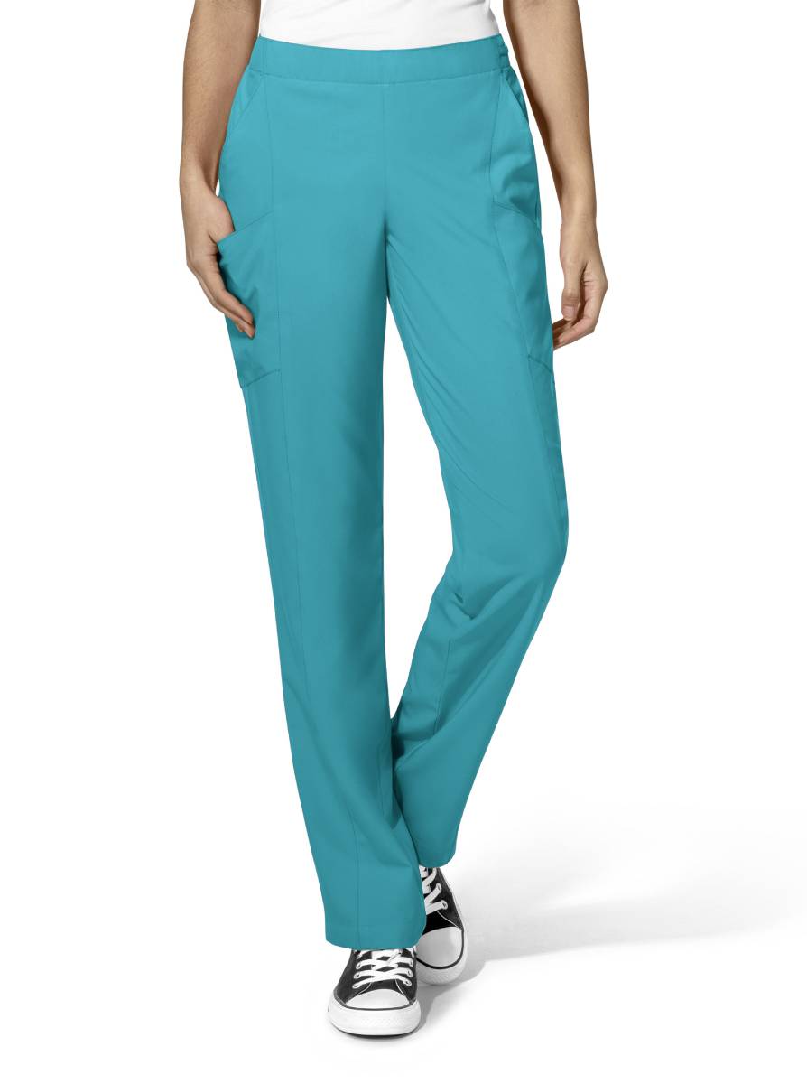 W123 WOMENS FLAT FRONT CARGO PANT | Teal