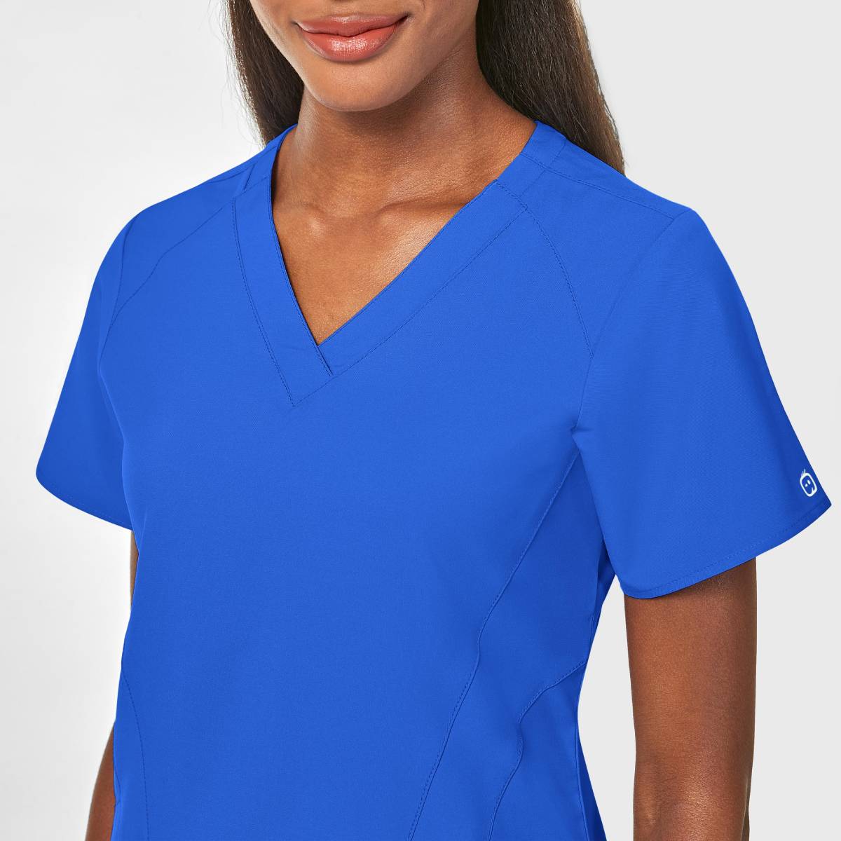 W123 WOMENS STYLIZED V-NECK TOP | ROYAL BLUE