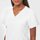 W123 WOMENS STYLIZED V-NECK TOP | White