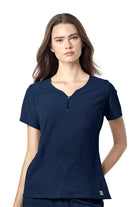 6529 Wonderwink Aero Women’s Quarter Zip Notch Neck Top  | NAVY