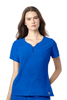 6529 Wonderwink Aero Women’s Quarter Zip Notch Neck Top  | ROYAL BLUE