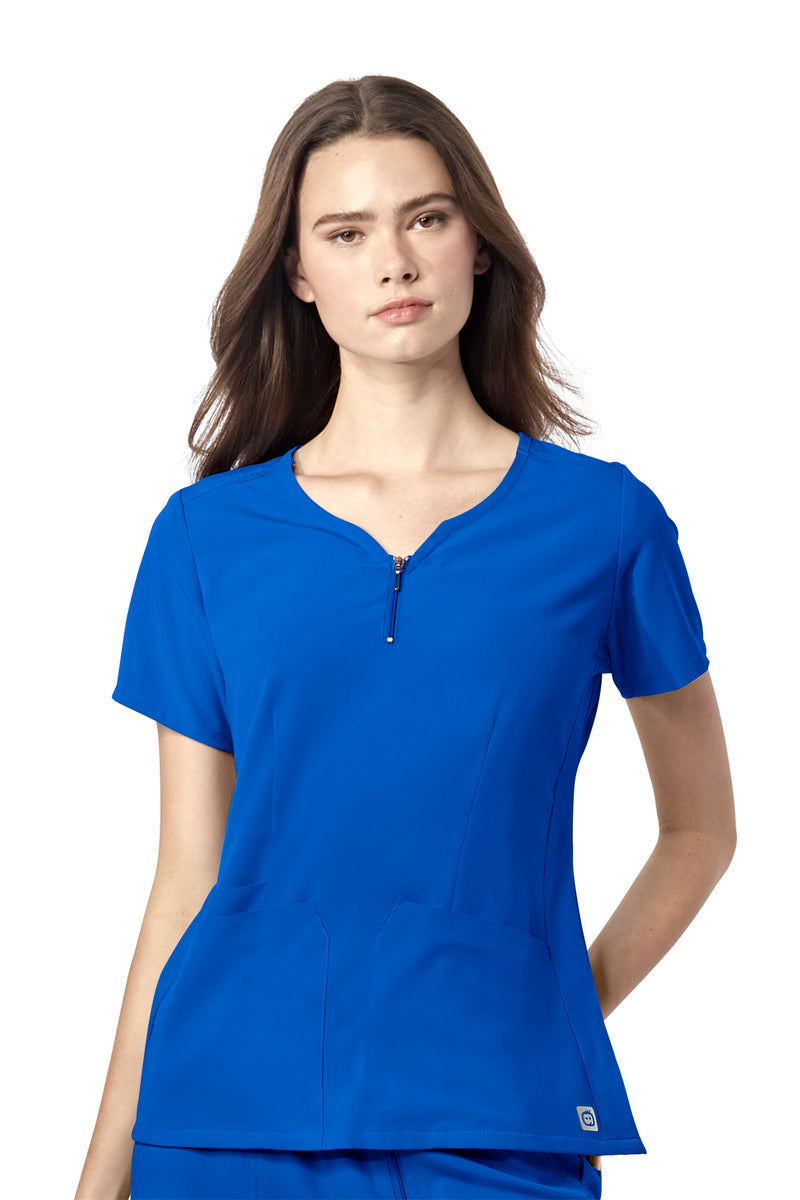 6529 Wonderwink Aero Women’s Quarter Zip Notch Neck Top  | ROYAL BLUE