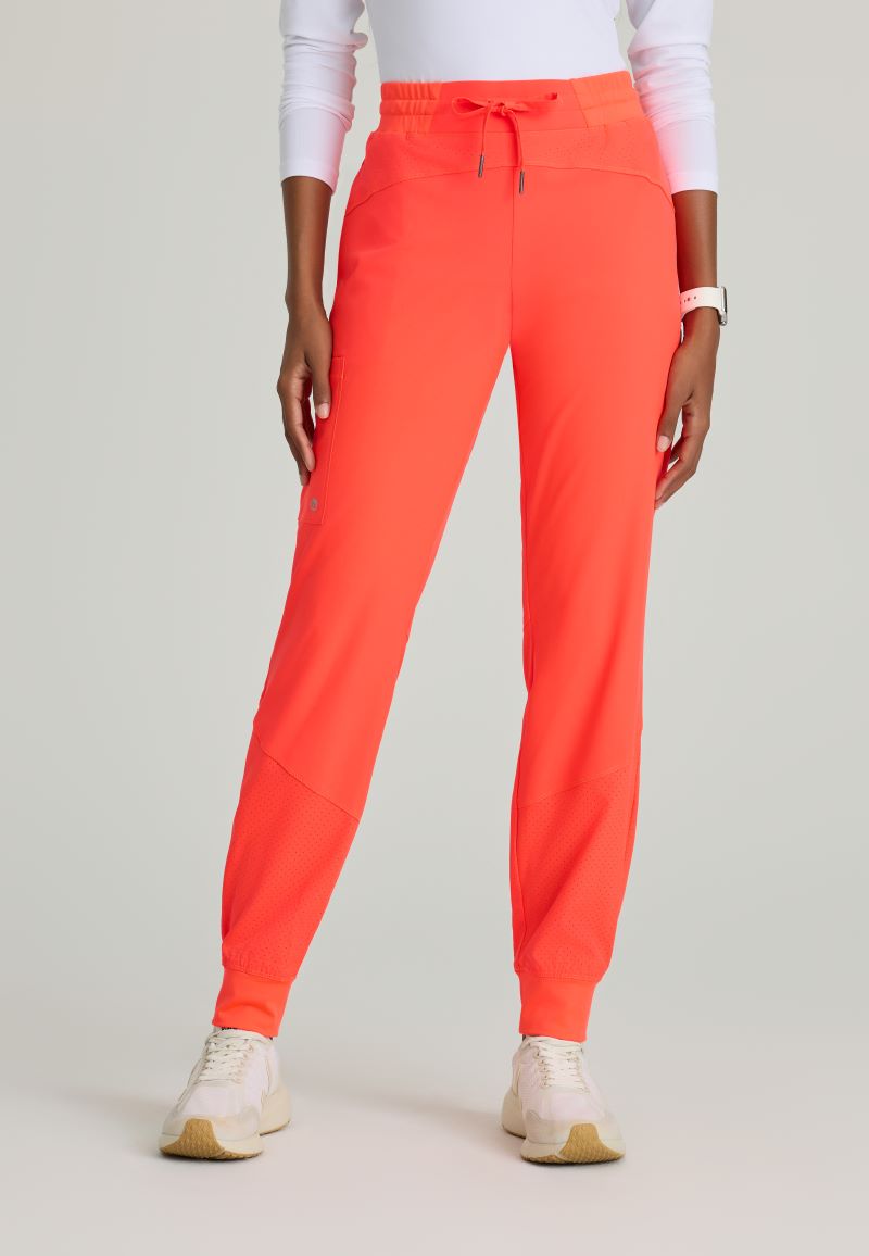 Barco One Drawstring Female Jogger Style Scrub Trousers | Neon Flame