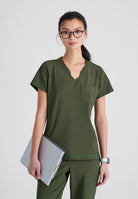 Grey's Anatomy Evolve Sway Scrub Top  | Fern