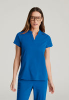 Grey's Anatomy Avery 2 Pocket Banded Collar Top | New Royal