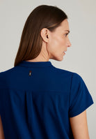 Grey's Anatomy Avery 2 Pocket Banded Collar Top | NAVY