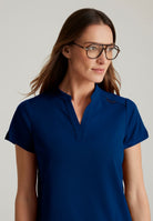 Grey's Anatomy Avery 2 Pocket Banded Collar Top | NAVY