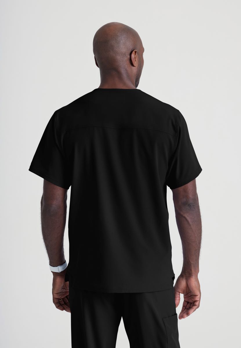 SKECHERS MALE STRUCTURE V-NECK TOP | BLACK