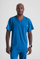 SKECHERS MALE STRUCTURE V-NECK TOP | New Royal