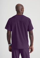 SKECHERS MALE STRUCTURE V-NECK TOP | Eggplant