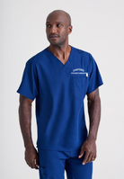 SKECHERS MALE STRUCTURE V-NECK TOP with Chartered Physiotherapy logo | Navy