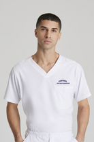 SKECHERS MALE STRUCTURE V-NECK TOP with Chartered Physiotherapy logo | White