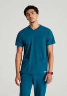 SKECHERS MALE THESIS THREE POCKET, ROUNDED NECKLINE SCRUB TOP | Bahama