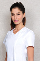 Nursing Uniform Tunic T1 Side Concealed Zip + 2 pockets | WHITE