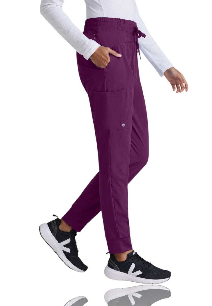 Barco One Drawstring Female Jogger Style Scrub Trousers | Wine