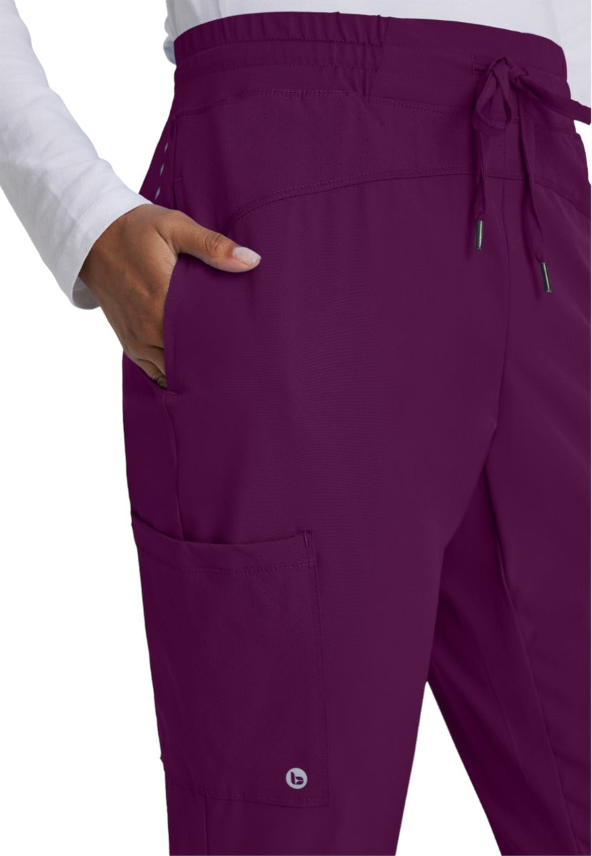 Barco One Drawstring Female Jogger Style Scrub Trousers | Wine