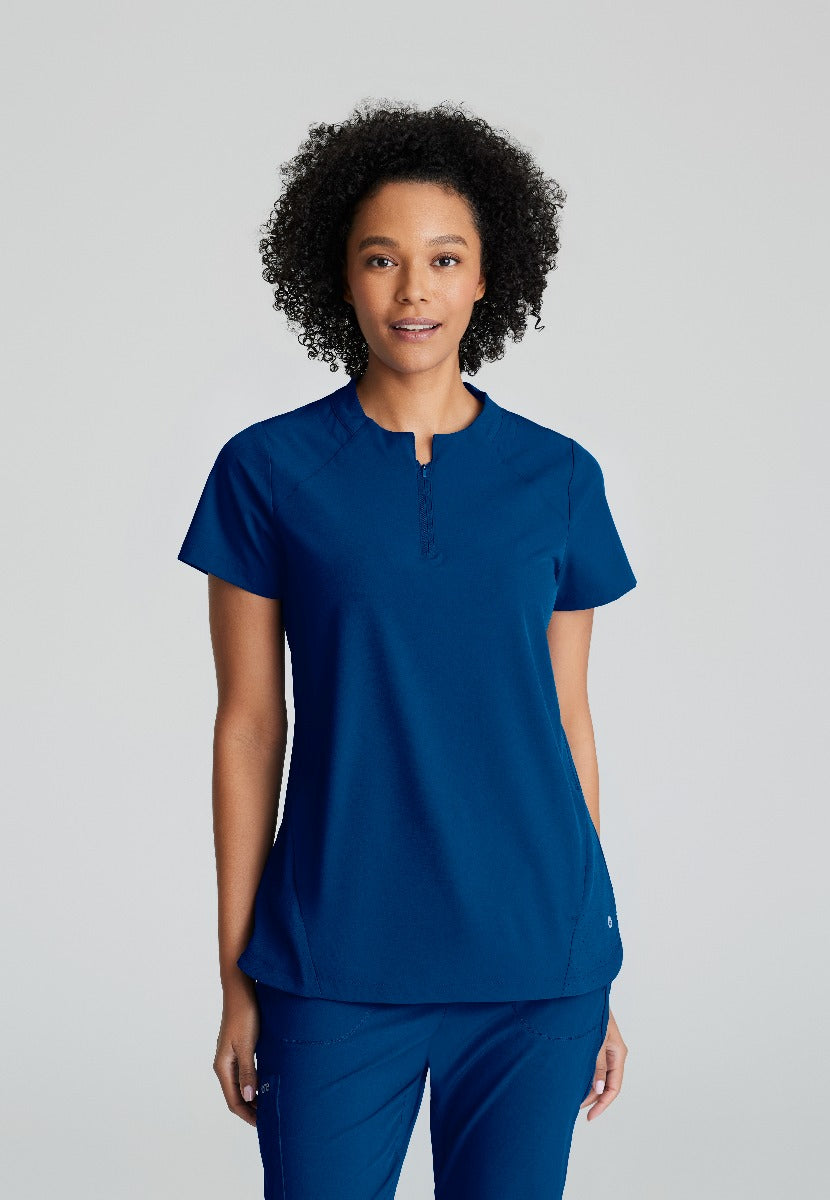 BARCO ONE FLUX FEMALE SCRUB TOP  | NAVY