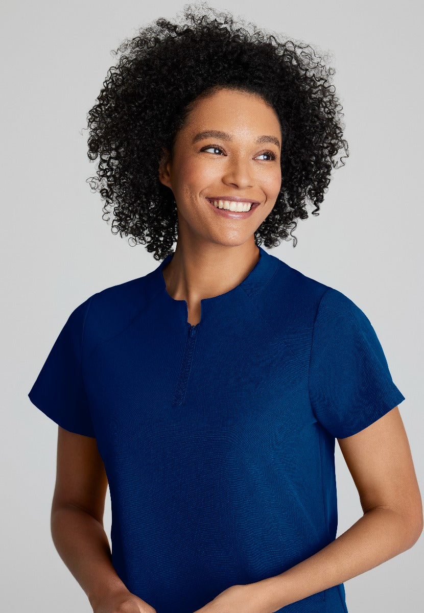 BARCO ONE FLUX FEMALE SCRUB TOP  | NAVY