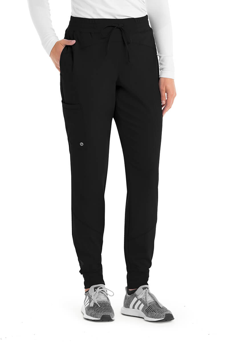 Barco One Drawstring Female Jogger Style Scrub Trousers | BLACK