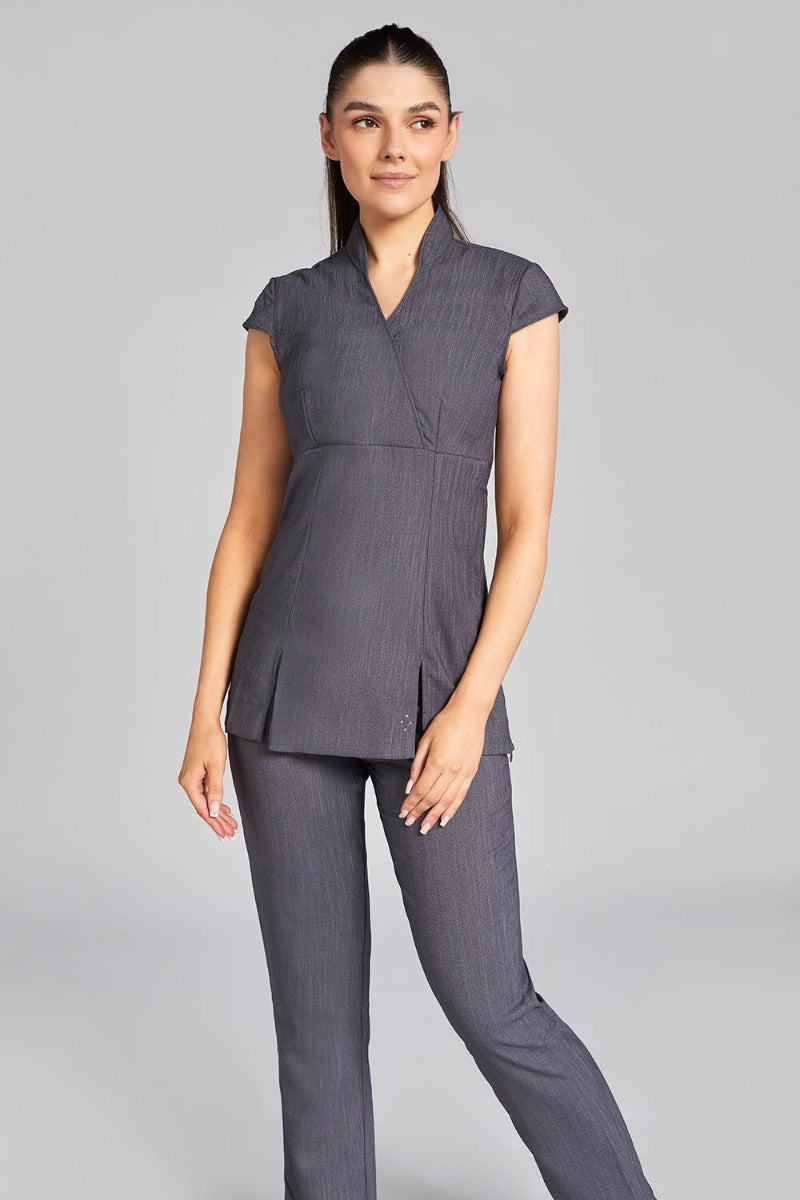 NICOLE WRAP EFFECT BEAUTY TUNIC | GREY