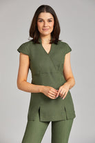 NICOLE WRAP EFFECT BEAUTY TUNIC | MOSS GREEN