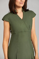 NICOLE WRAP EFFECT BEAUTY TUNIC | MOSS GREEN