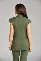 NICOLE WRAP EFFECT BEAUTY TUNIC | MOSS GREEN