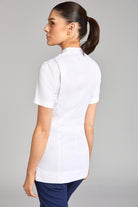 Nursing Uniform Tunic L2- Side Buttoned Front and Collar | WHITE