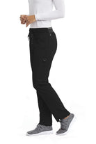 Greys Anatomy Kim 3 Pocket Elastic Back Waistband Zip-Pocket Pants | BLACK