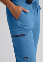 Greys Anatomy Kim 3 Pocket Elastic Back Waistband Zip-Pocket Pants | TRUE CEIL