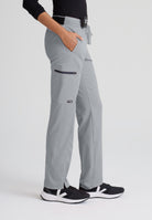 Greys Anatomy Kim 3 Pocket Elastic Back Waistband Zip-Pocket Pants | Moonstruck