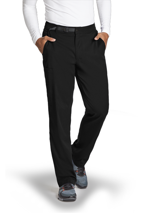 Grey's Anatomy Spandex Stretch Male 4 Pocket Cargo Scrub Pants | BLACK