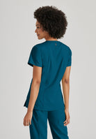 Greys Anatomy V-Neck Kim Top with Zip Front Pocket | Bahama