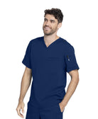 Grey's Anatomy Active Spandex Stretch Men's 3-Pocket V-Neck Scrub Tops | NAVY