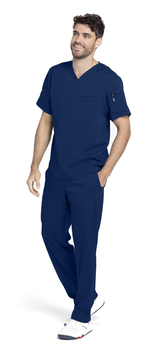 Grey's Anatomy Active Spandex Stretch Men's 3-Pocket V-Neck Scrub Tops | NAVY