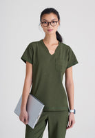 Grey's Anatomy Evolve Sway Scrub Top  | Fern