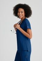 Grey's Anatomy Bree Tuck-in Scrub Top  | NAVY