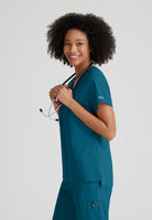 Grey's Anatomy Bree Tuck-in Scrub Top  | Bahama