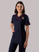 Mater Hospital CNS Tunic T1 Side Concealed Zip + 2 pockets | NAVY/RED