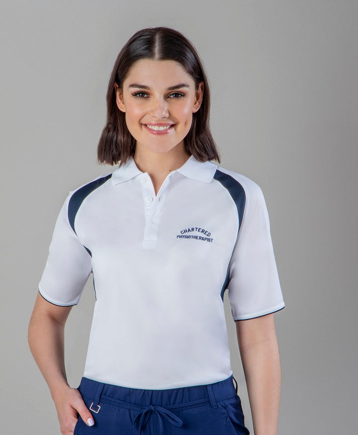 PHYSIOTHERAPY POLO SHIRT UNISEX WITH LOGO | WHITE/NAVY