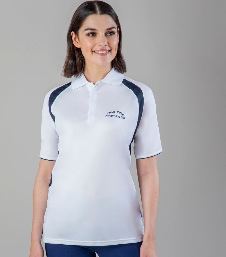 PHYSIOTHERAPY POLO SHIRT UNISEX WITH LOGO | WHITE/NAVY