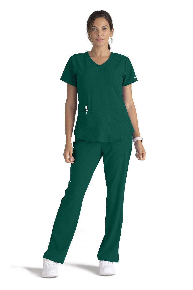 SKECHERS BREEZE 3-POCKET SHAPED HEM TOP | Hunter Green