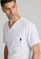 SKECHERS MALE STRUCTURE V-NECK TOP | WHITE