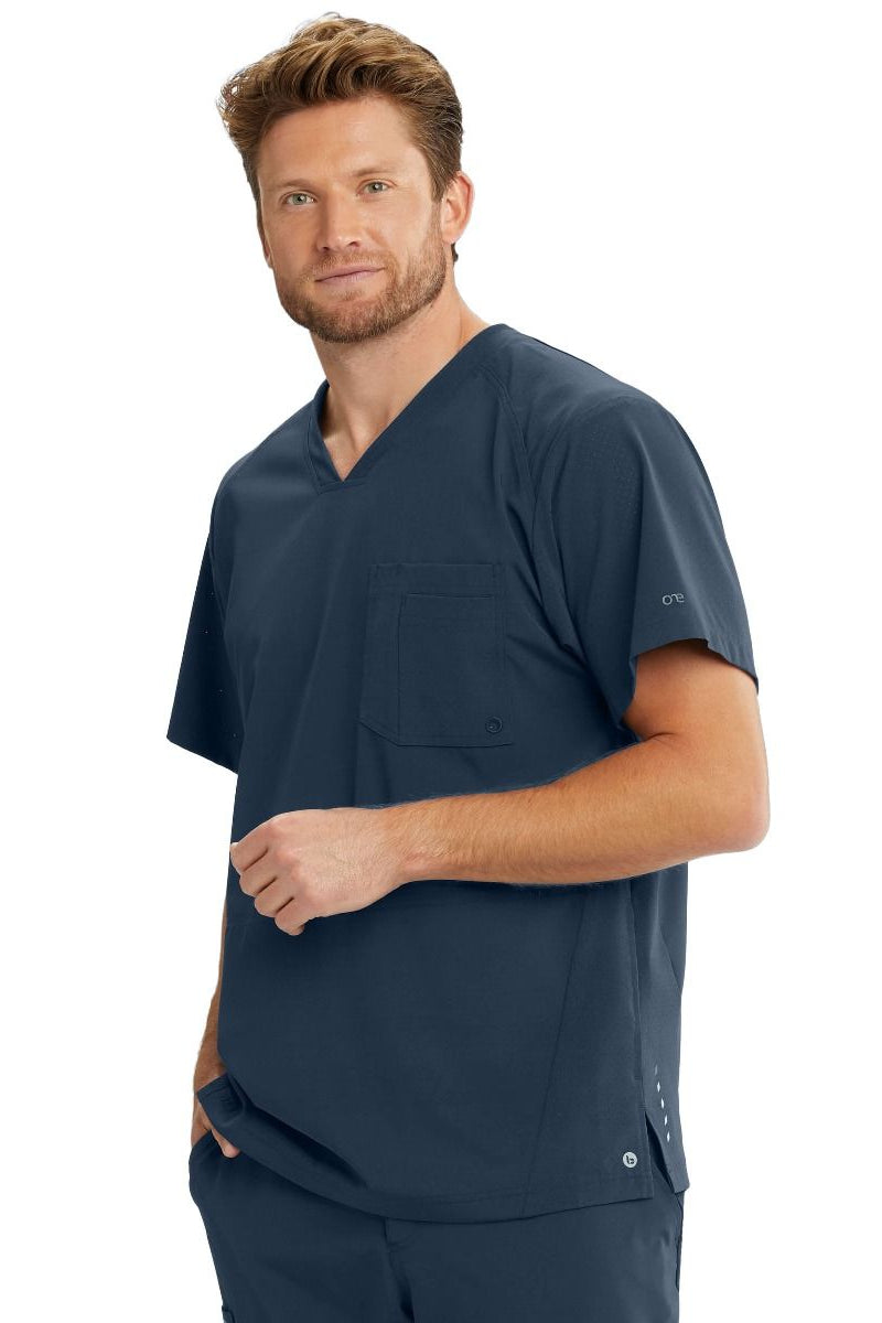 Barco One Men's 4 Pocket V-Neck Scrub Top  ⚡⚡⚡-25% OFF✨ | Steel